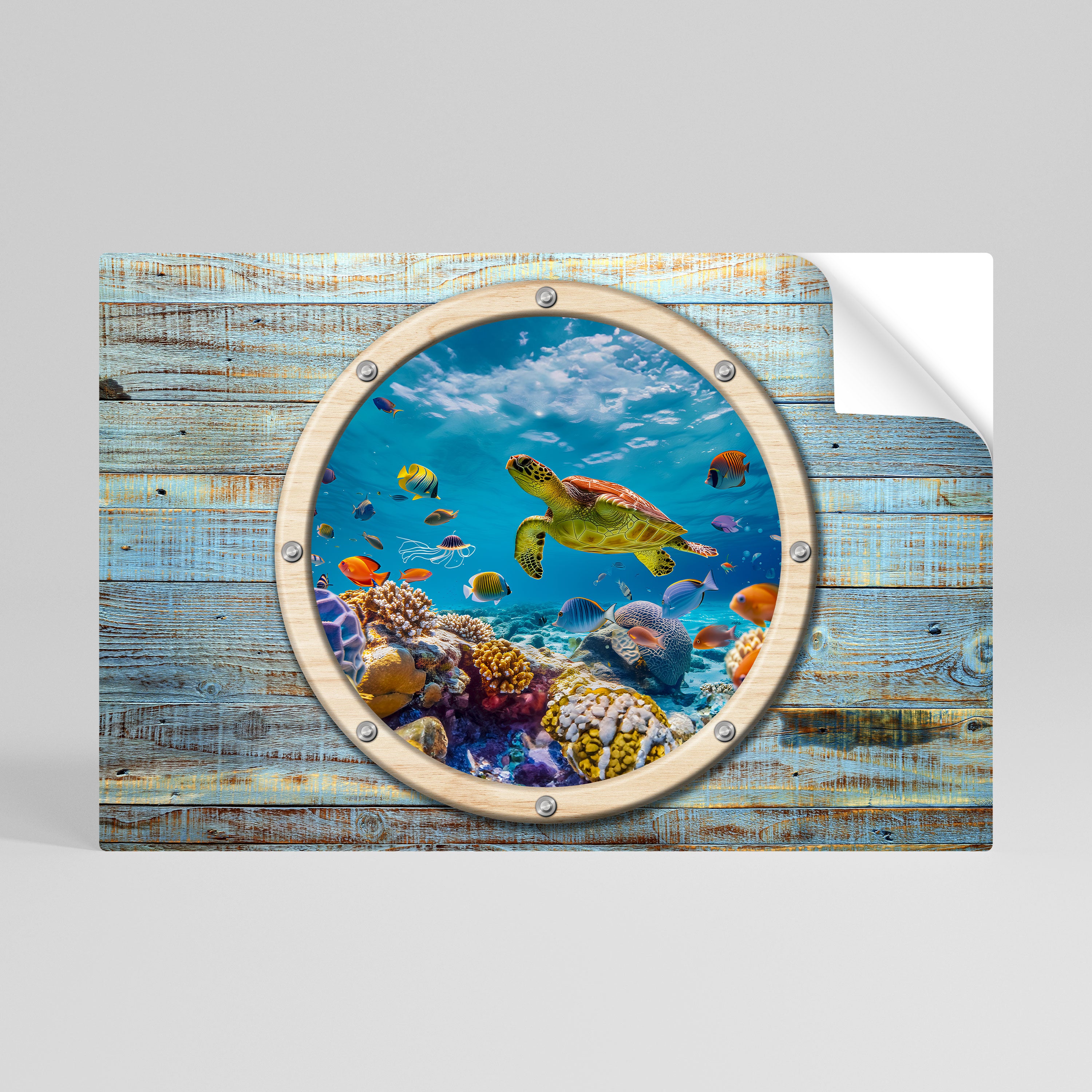 AQUA ADVENTURE Peel and Stick Horizontal Poster