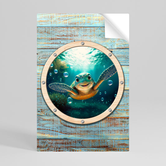 SEASIDE JOY Selbstklebendes Poster - Hochformat