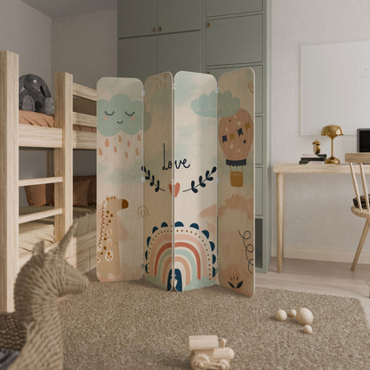 LOVELY DREAMS 4-Panel Plywood Room Divider