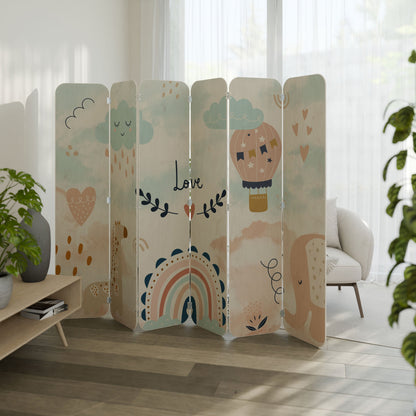 LOVELY DREAMS 6-Panel Plywood Room Divider