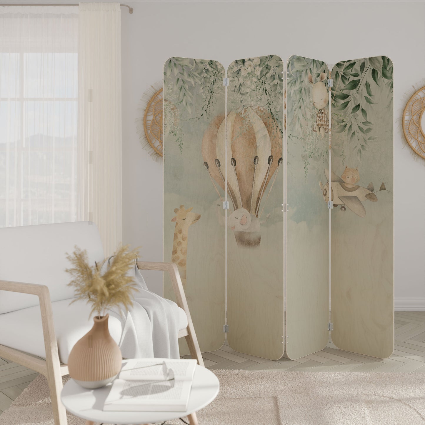 SWEET DREAMS 4-Panel Plywood Room Divider