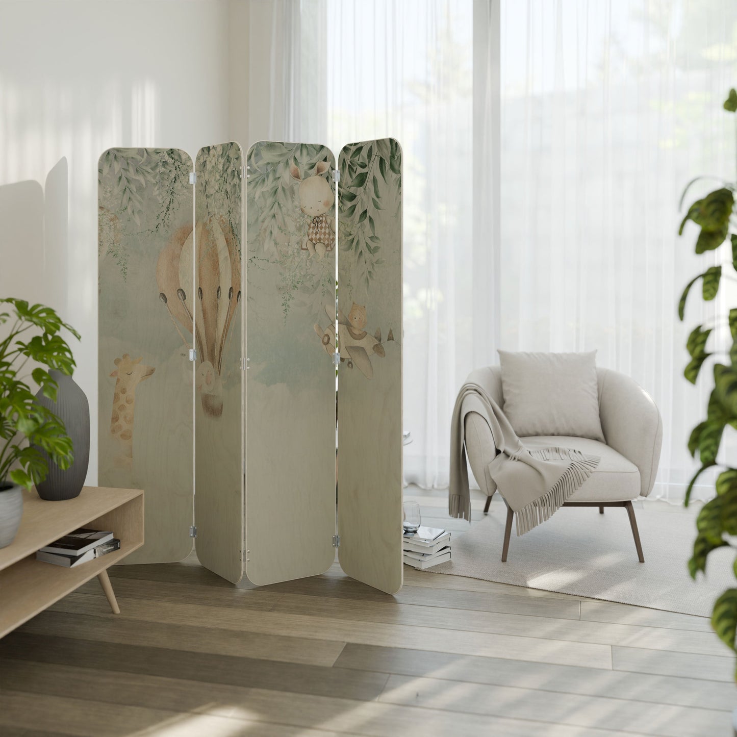 SWEET DREAMS 4-Panel Plywood Room Divider