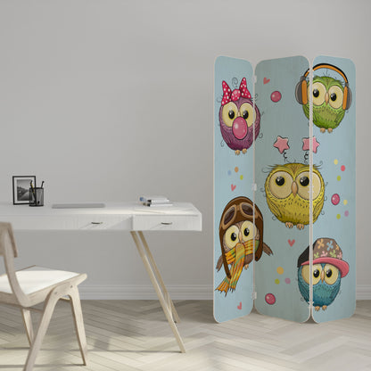 OWLY SQUAD 3-Panel Plywood Room Divider