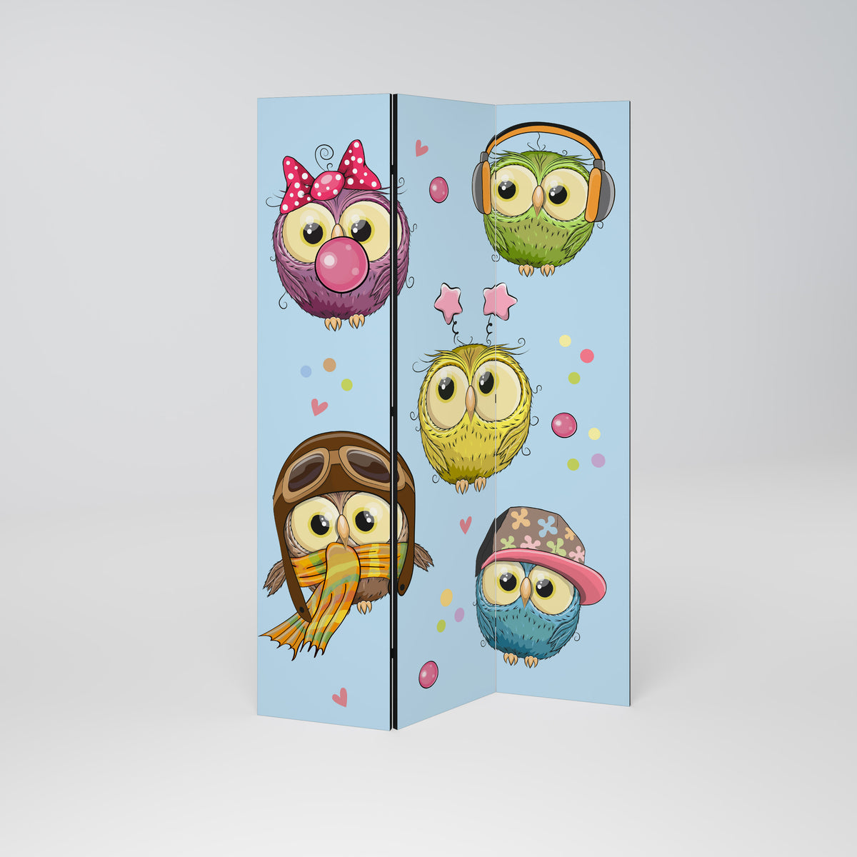 OWLY SQUAD Biombo de 3 Painéis