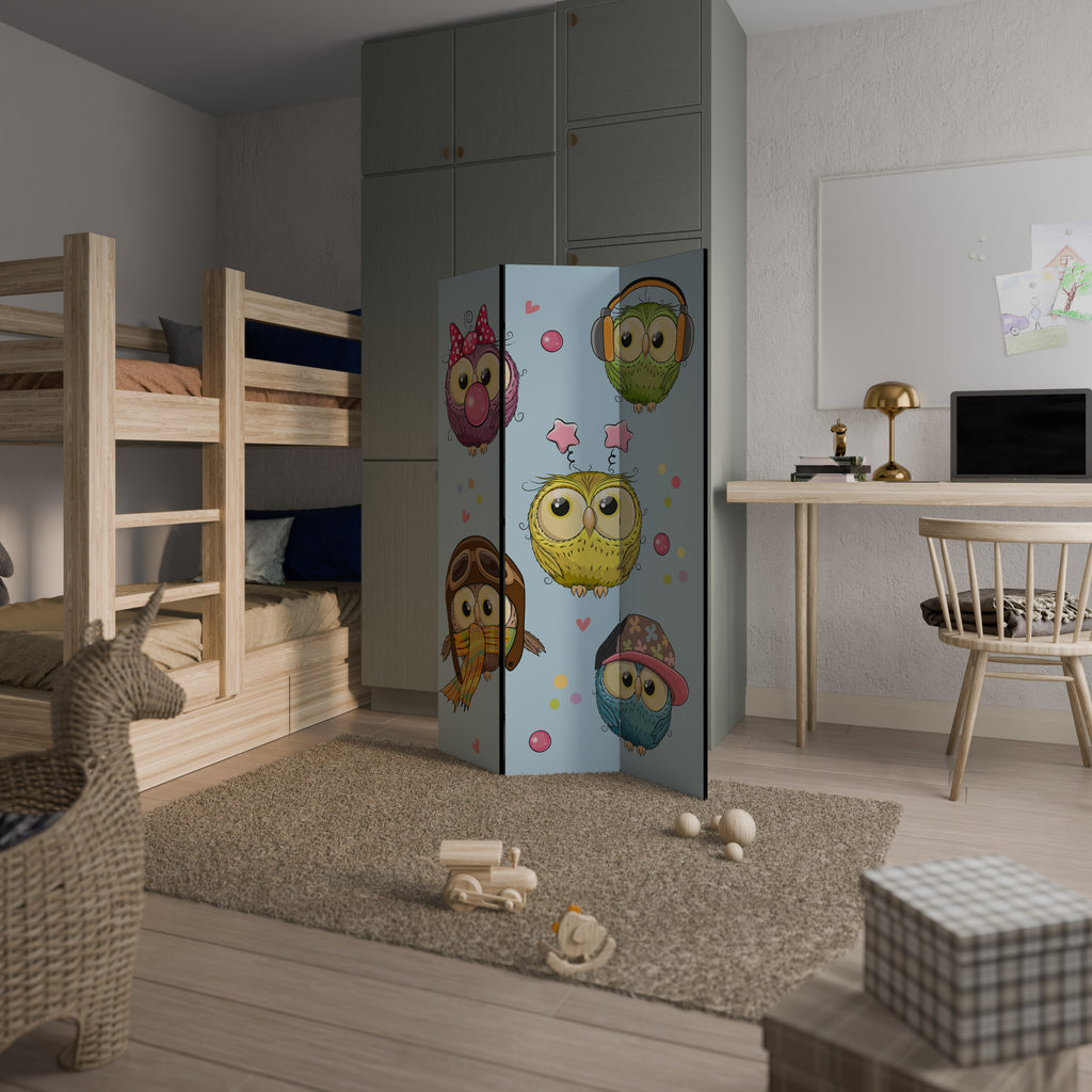 OWLY SQUAD Biombo de 3 Painéis