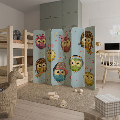 OWLY SQUAD 6-Panel Plywood Room Divider