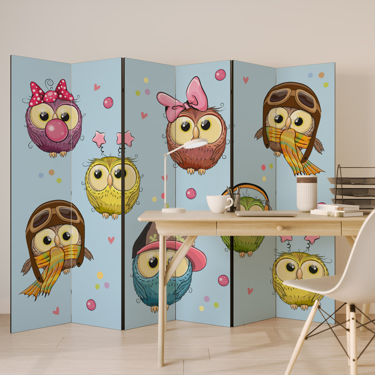 OWLY SQUAD 6-teiliger Paravent