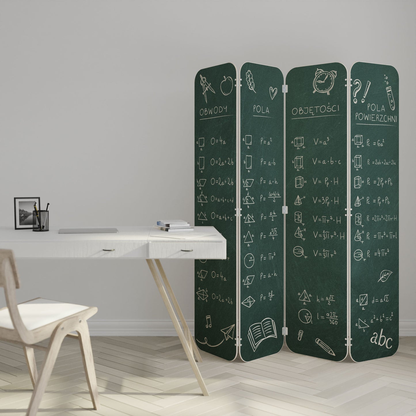 MATH LESSON 4-Panel Plywood Room Divider