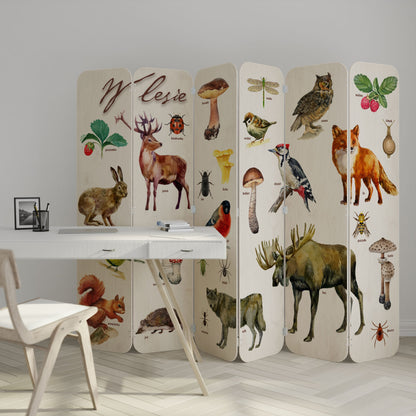 FOREST LESSON 6-Panel Plywood Room Divider