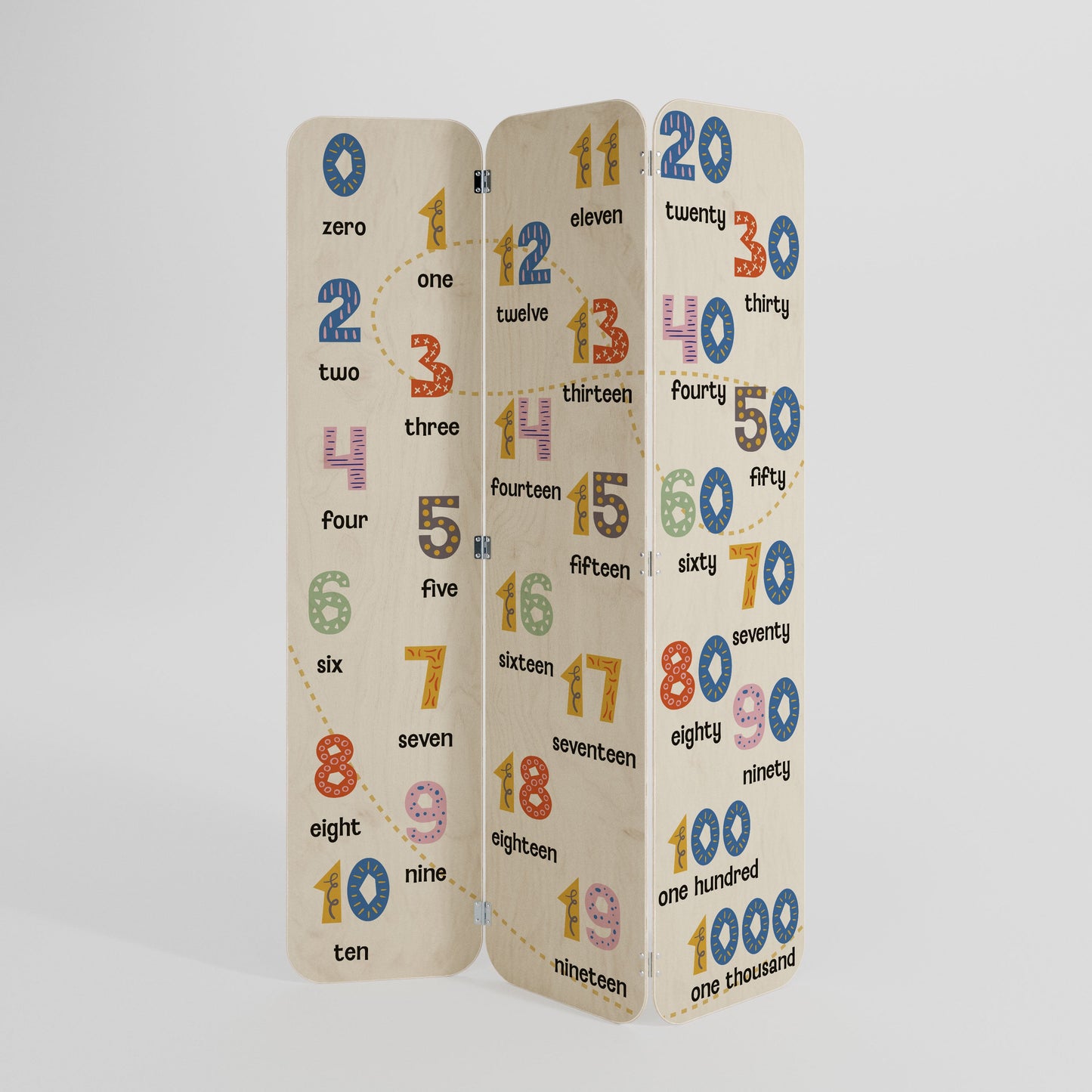 COUNTING LESSON 3-Panel Plywood Room Divider