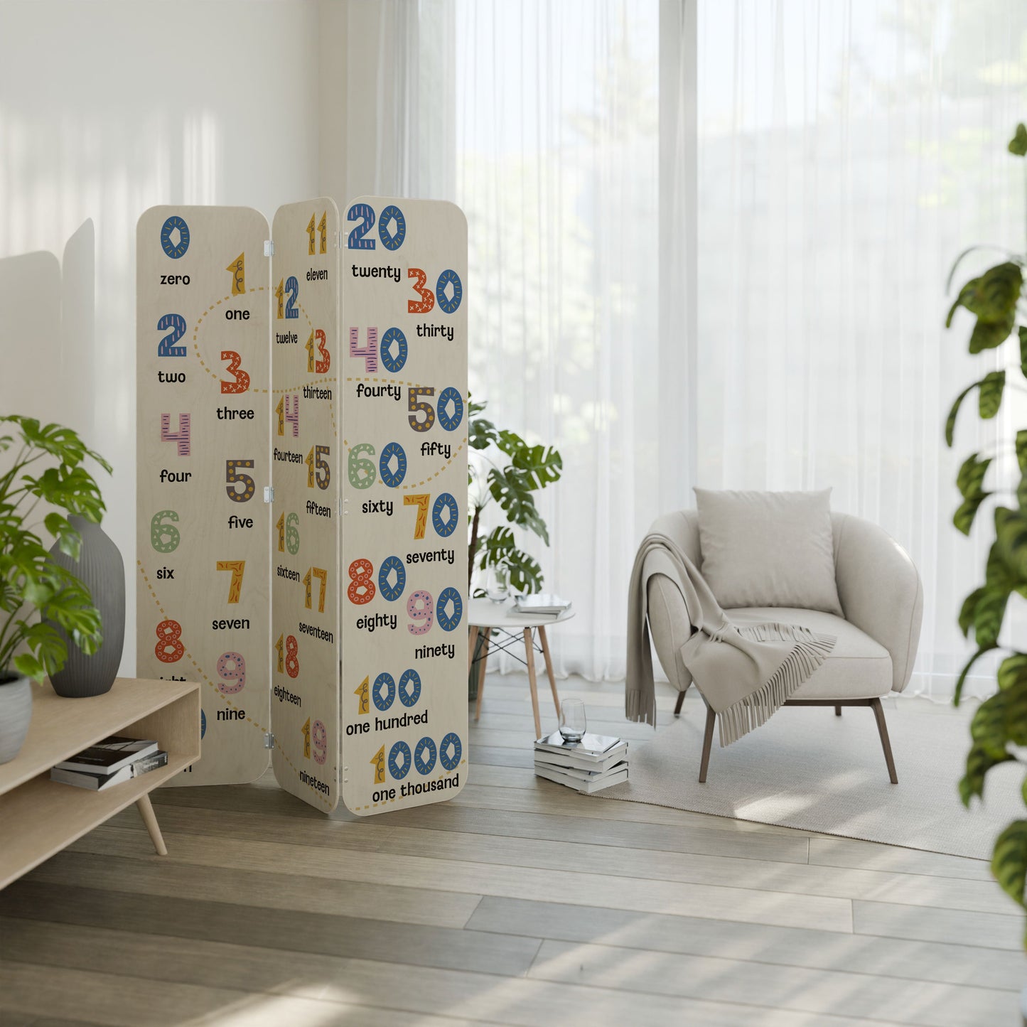 COUNTING LESSON 3-Panel Plywood Room Divider