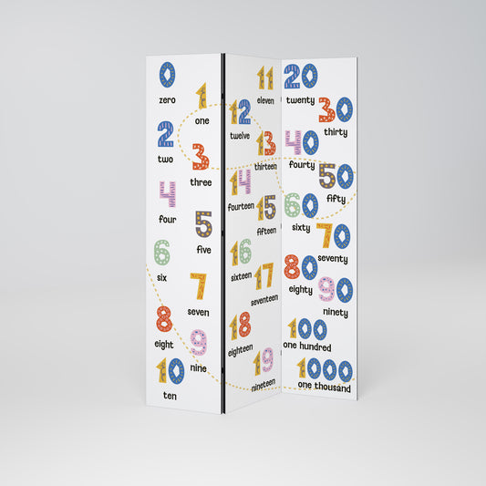 COUNTING LESSON Dekorativ rumsavdelare – 3 paneler