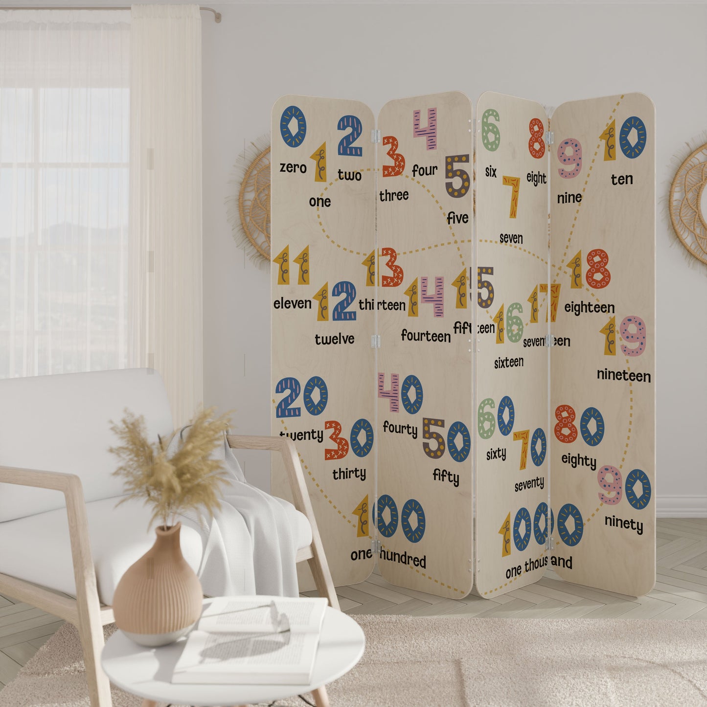 COUNTING LESSON 4-Panel Plywood Room Divider