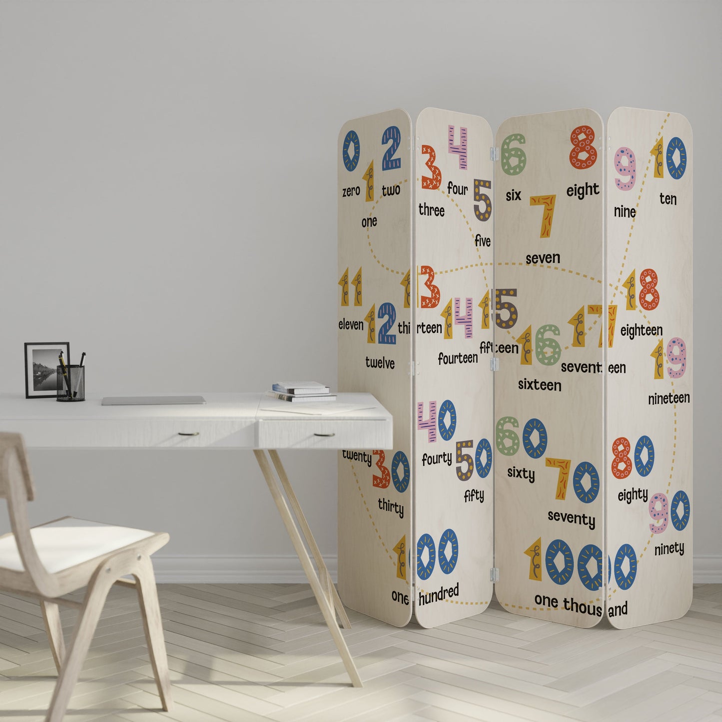 COUNTING LESSON 4-Panel Plywood Room Divider