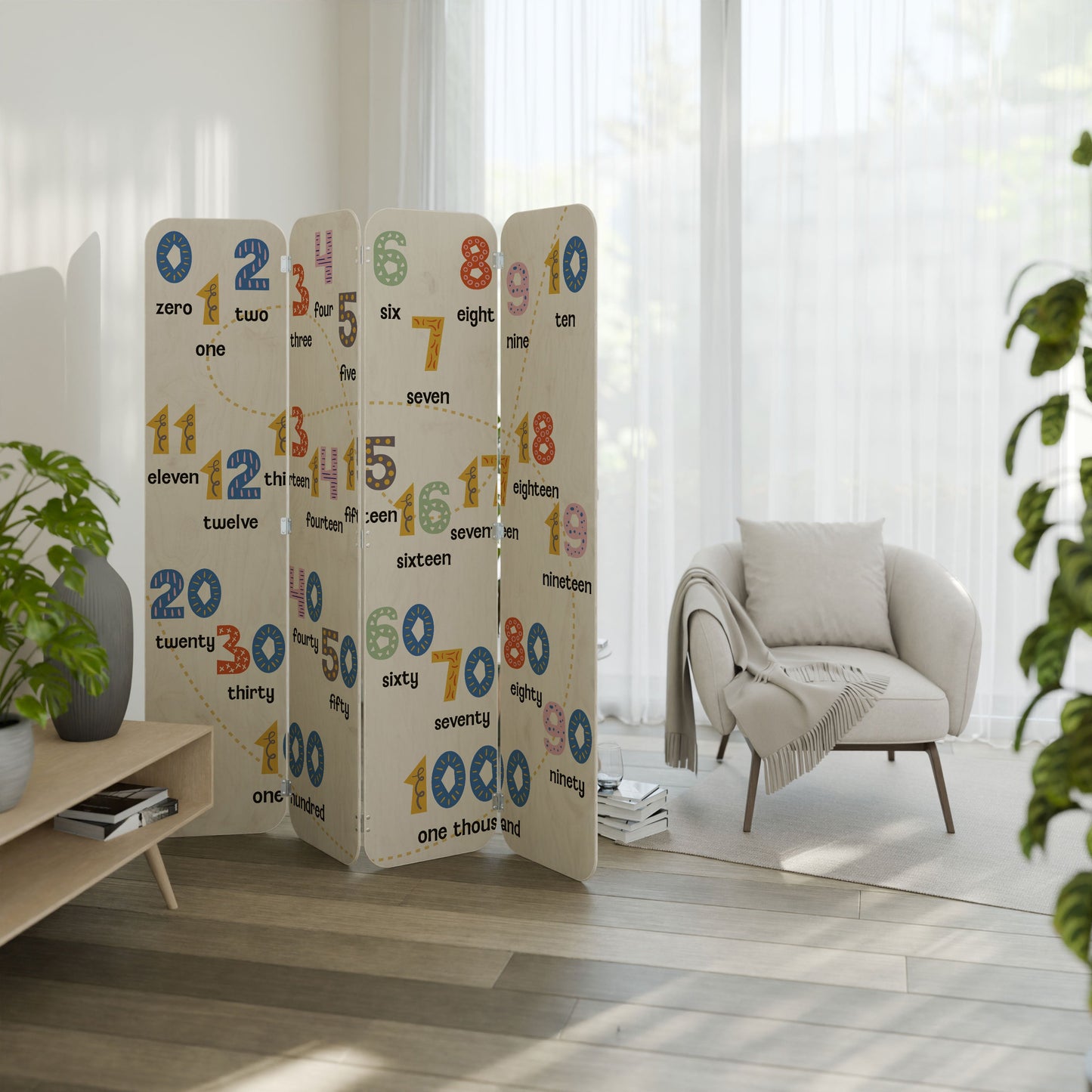 COUNTING LESSON 4-Panel Plywood Room Divider