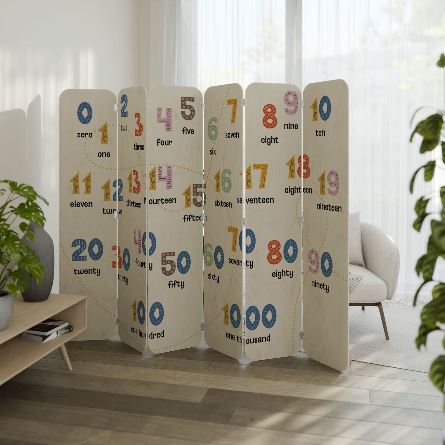 COUNTING LESSON 6-Panel Plywood Room Divider