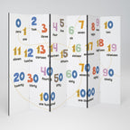COUNTING LESSON Biombo de 6 paneles