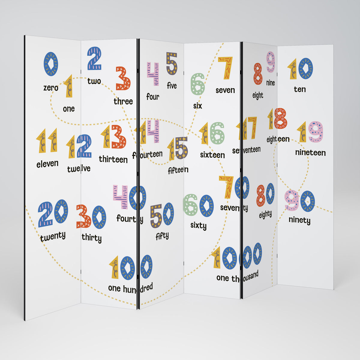 COUNTING LESSON Biombo de 6 paneles