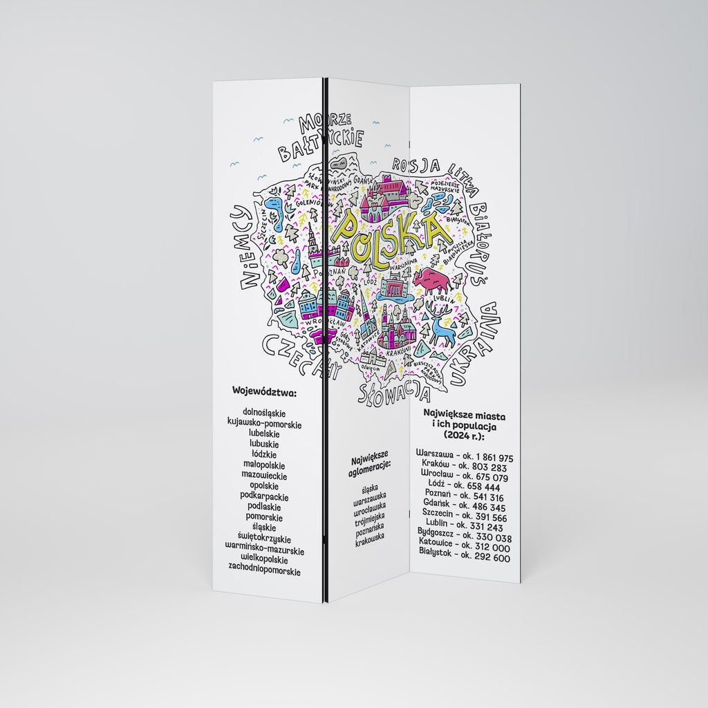 POLAND INFO Παραβάν με 3 πάνελ