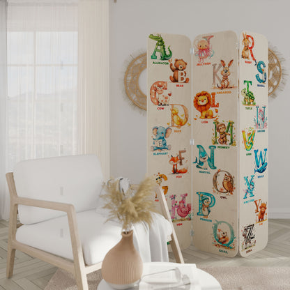 JOYFUL LETTERS 3-Panel Plywood Room Divider