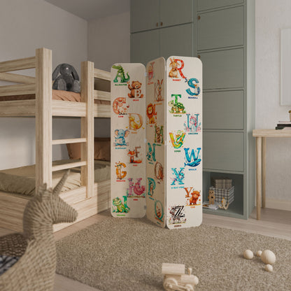 JOYFUL LETTERS 3-Panel Plywood Room Divider