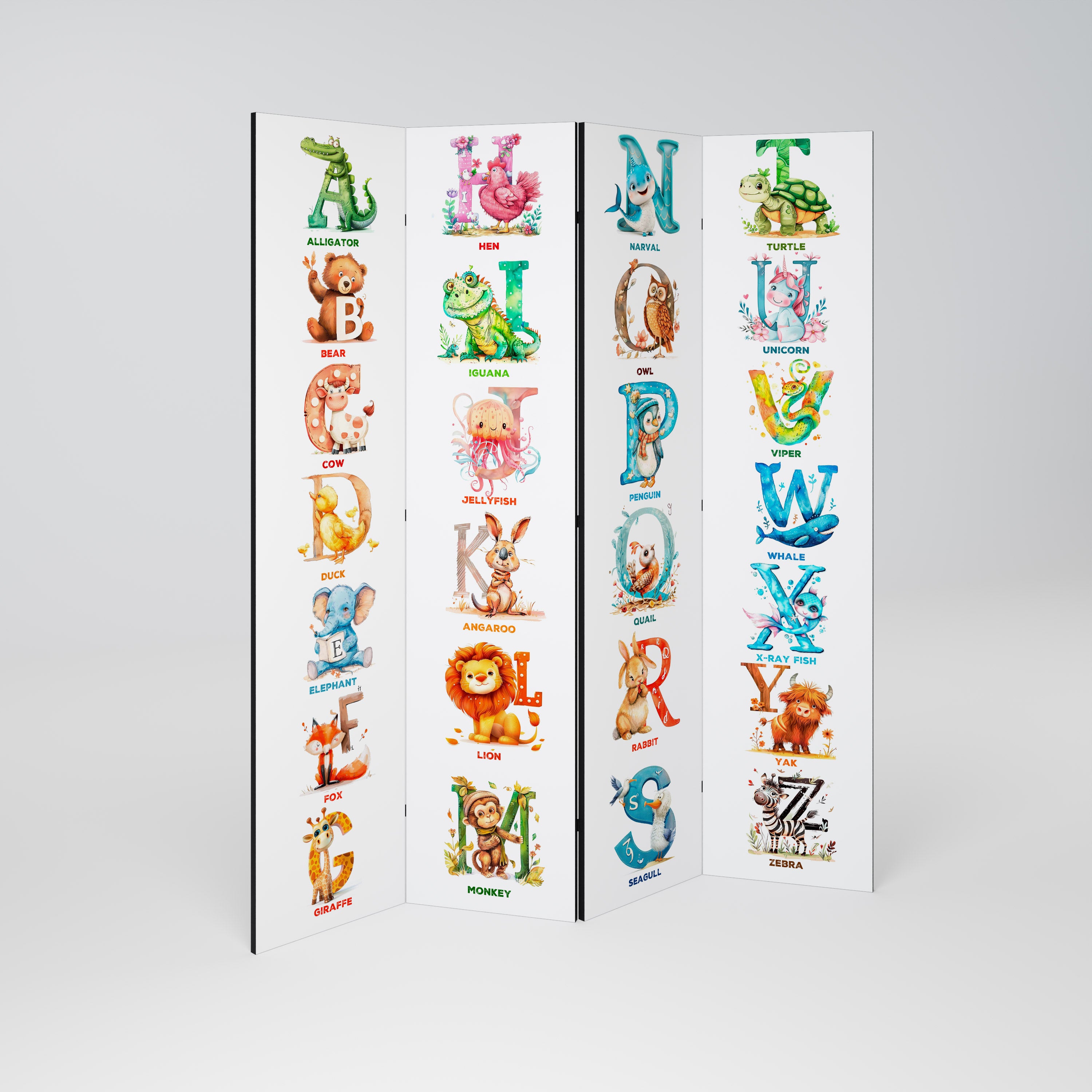 JOYFUL LETTERS Παραβάν με 4 πάνελ
