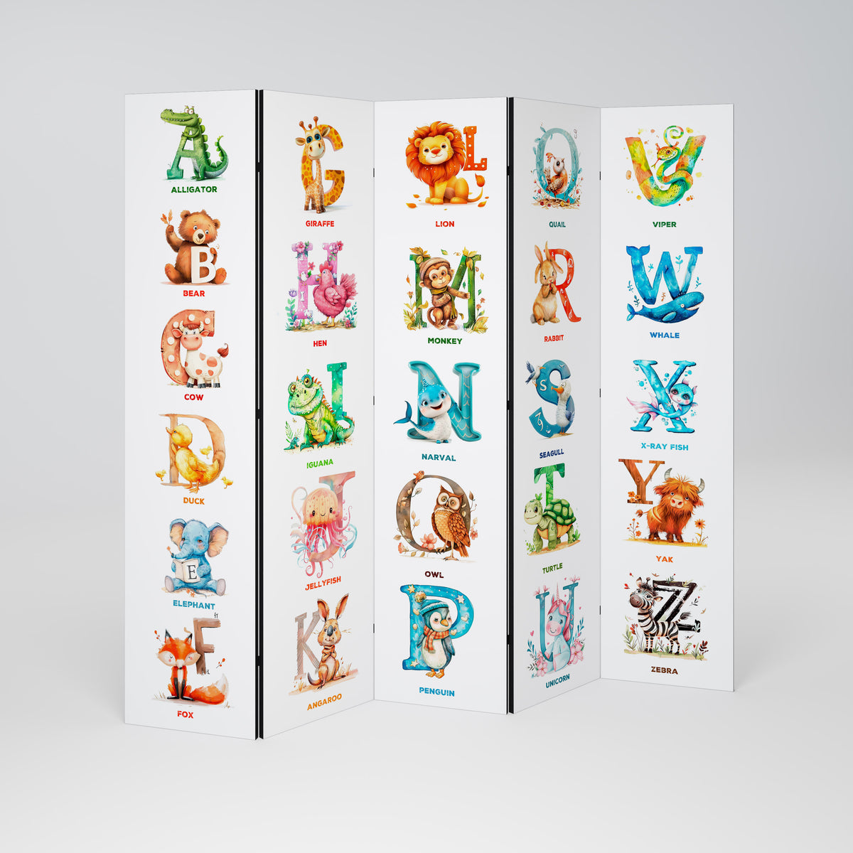 JOYFUL LETTERS 5-teiliger Paravent