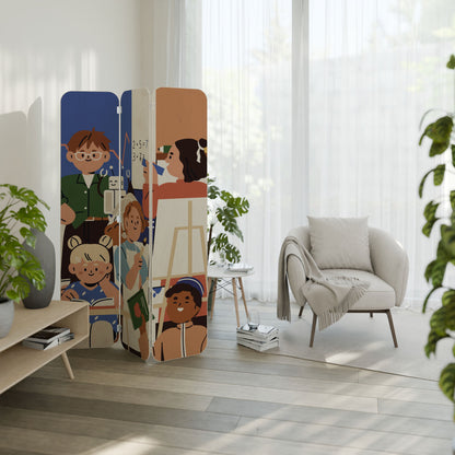 SCHOOL VIBE 3-Panel Plywood Room Divider