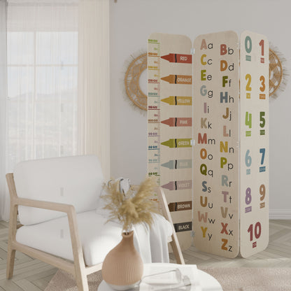 HAPPY LANGUAGE 3-Panel Plywood Room Divider