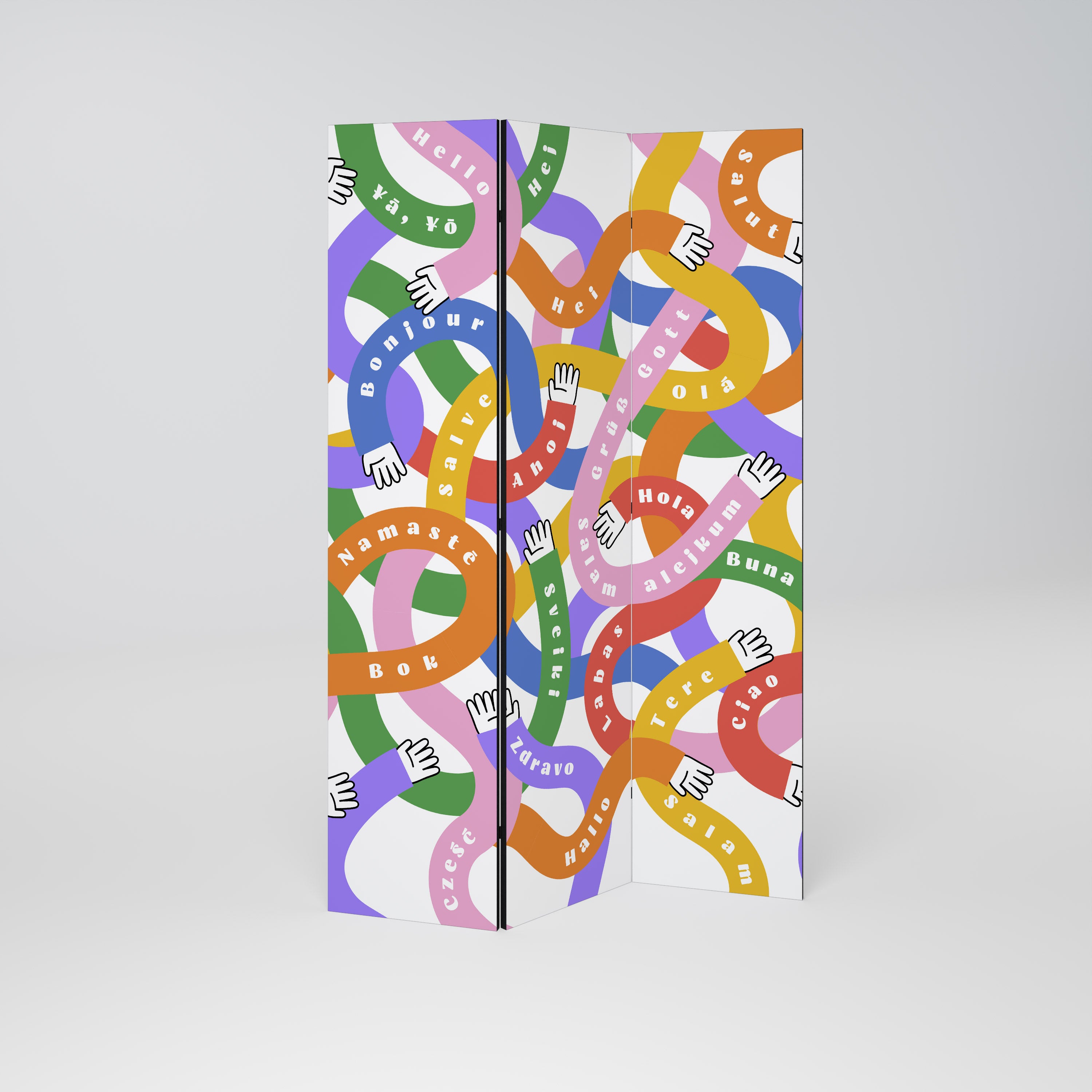 HELLO THERE Biombo de 3 Painéis