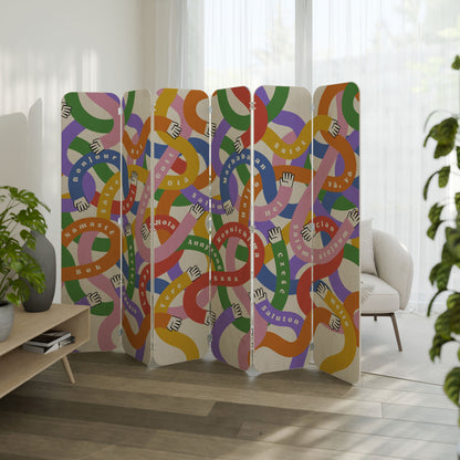 HELLO THERE 6-Panel Plywood Room Divider