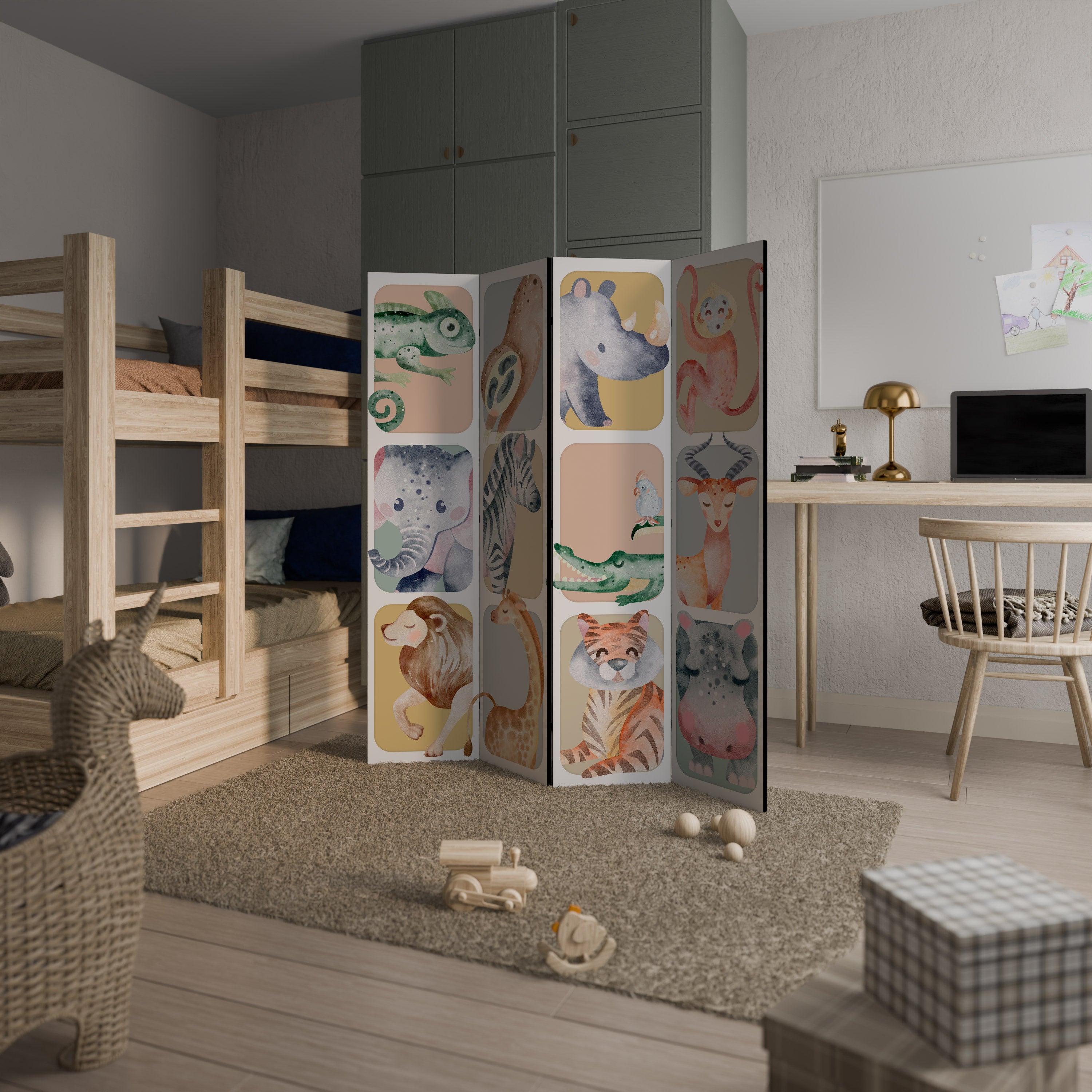 TROPICAL SQUAD Παραβάν με 4 πάνελ