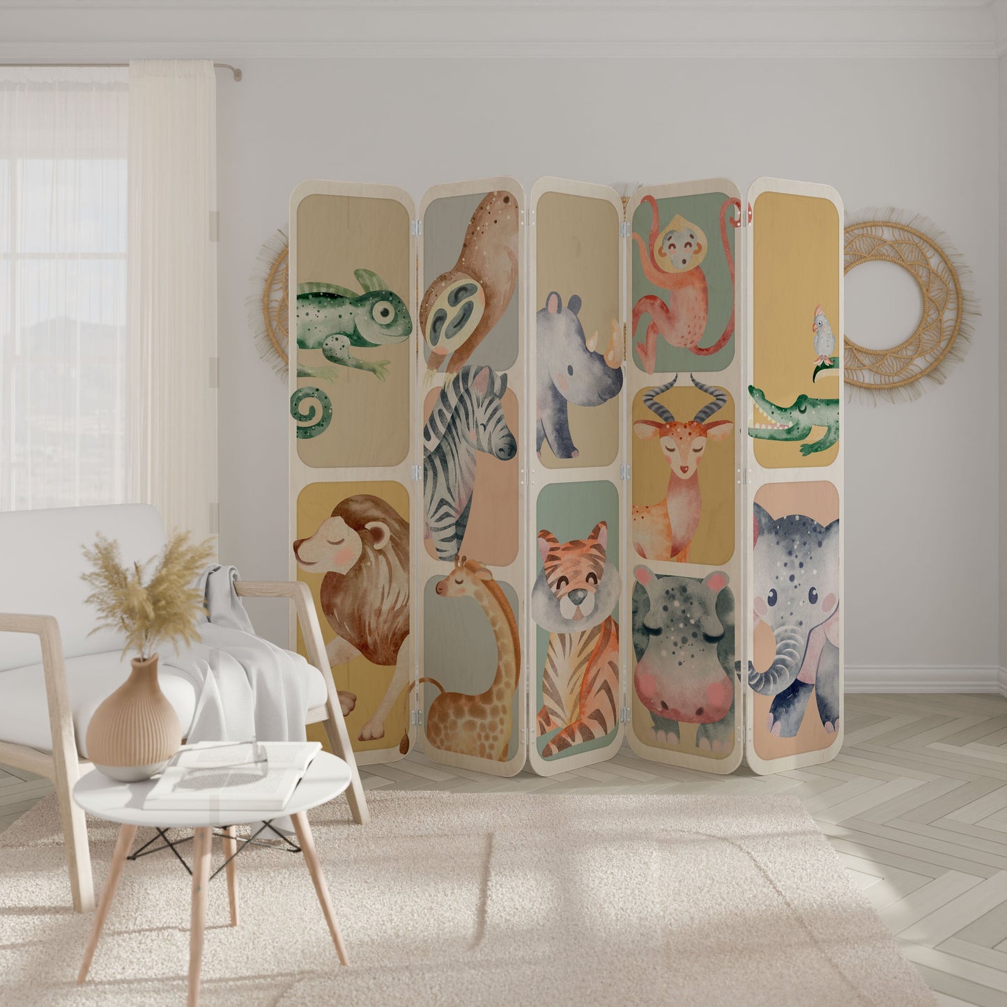 TROPICAL SQUAD 5-Panel Plywood Room Divider