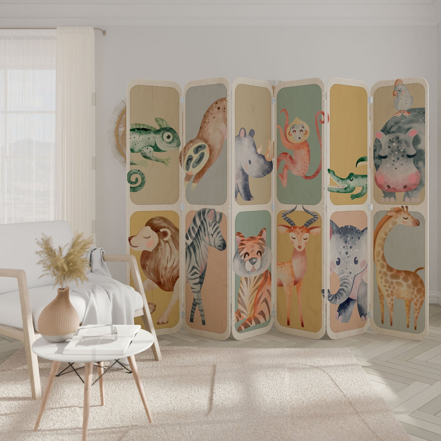 TROPICAL SQUAD 6-Panel Plywood Room Divider