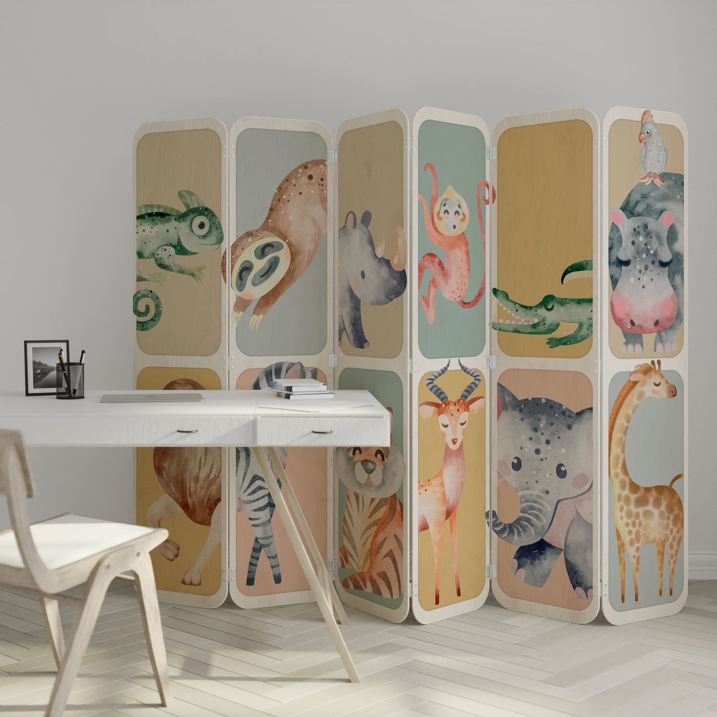 TROPICAL SQUAD 6-Panel Plywood Room Divider