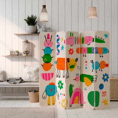 POWER OF IMAGINATION 5-Panel Plywood Room Divider