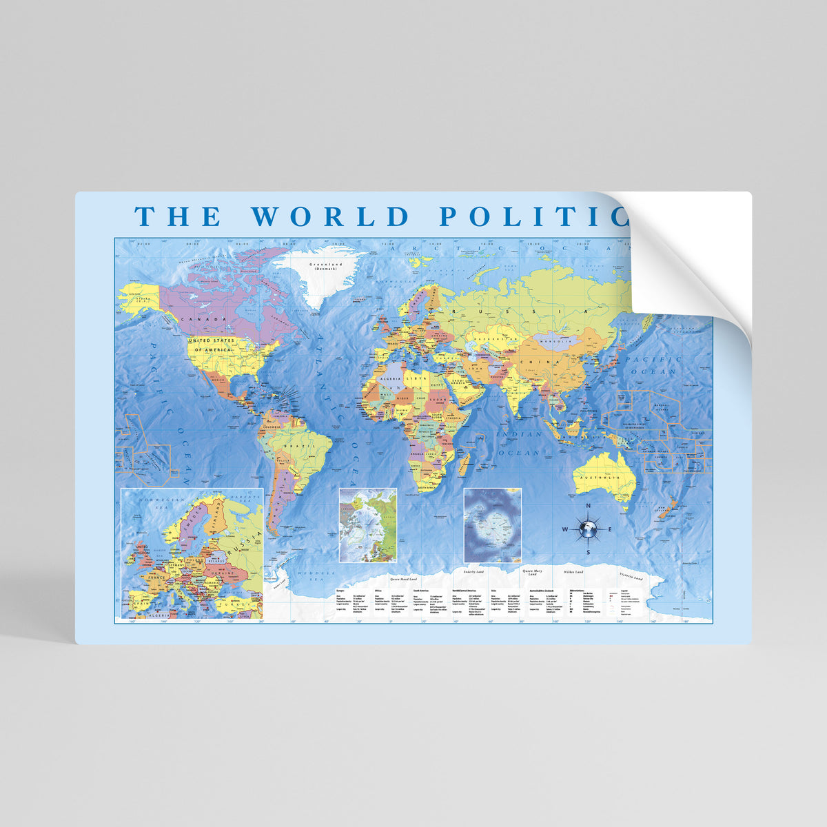 CONTINENTS OF CONNECTION Peel and Stick Horizontal Poster