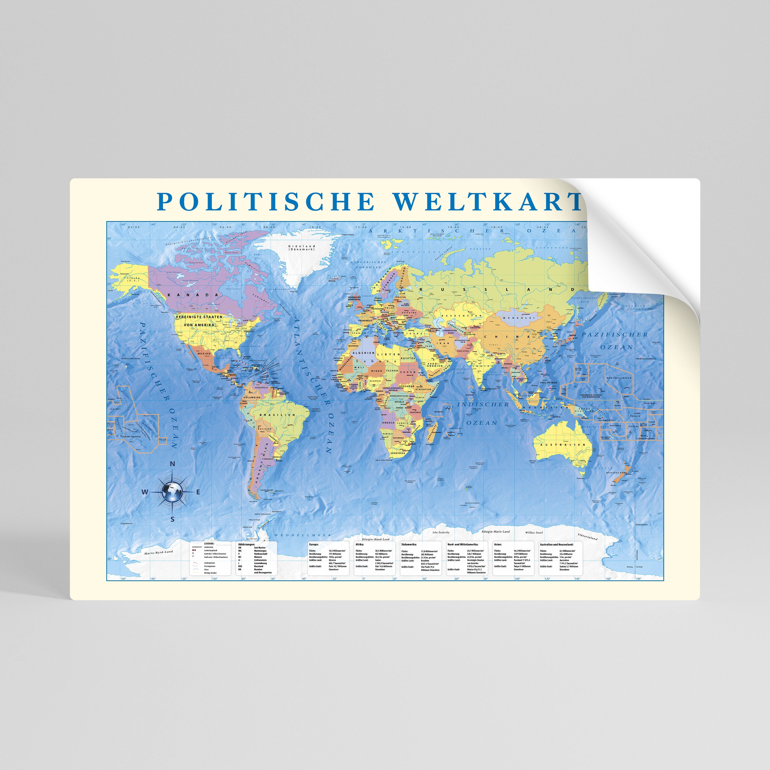 GLOBAL POLITICAL TAPESTRY [DE] Selbstklebendes Horizontal-Poster