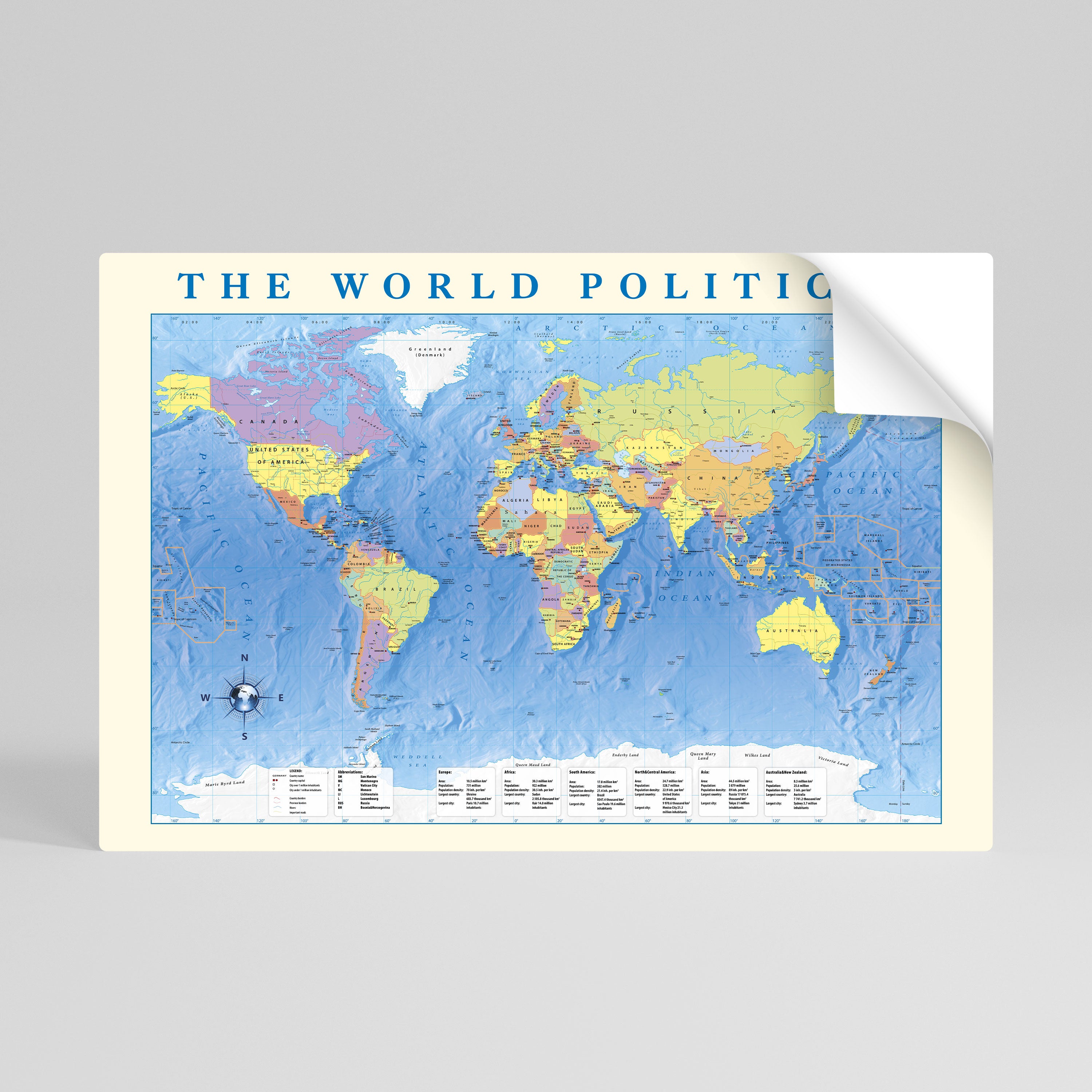 GLOBAL POLITICAL TAPESTRY [EN] Selbstklebendes Horizontal-Poster