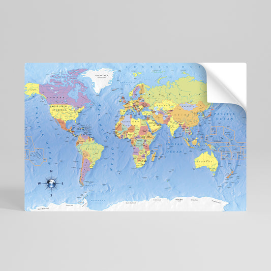 MAPPING OUR PLANET [EN] Peel and Stick Horizontal Poster