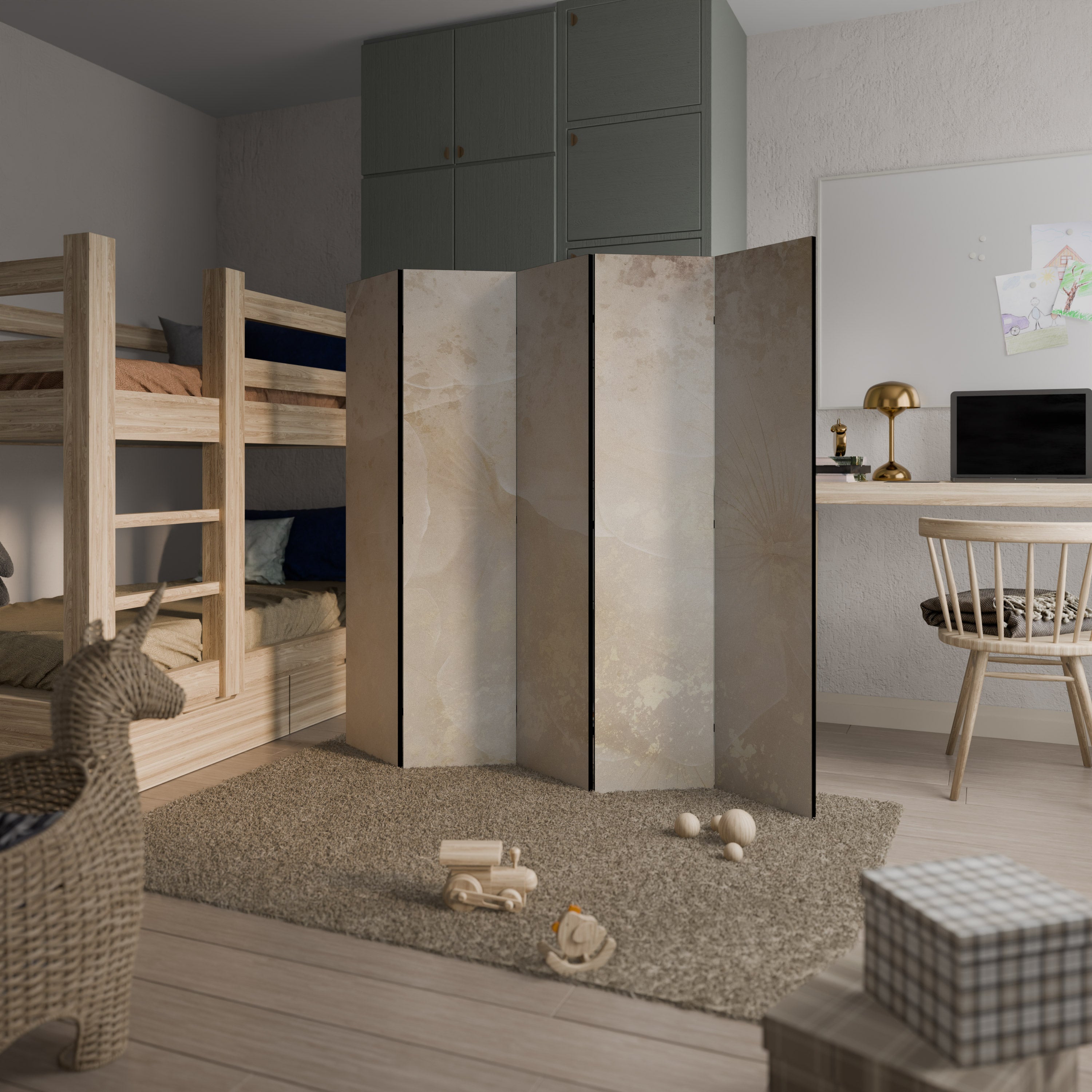 WHISPERING PETALS 5-Panel Room Divider