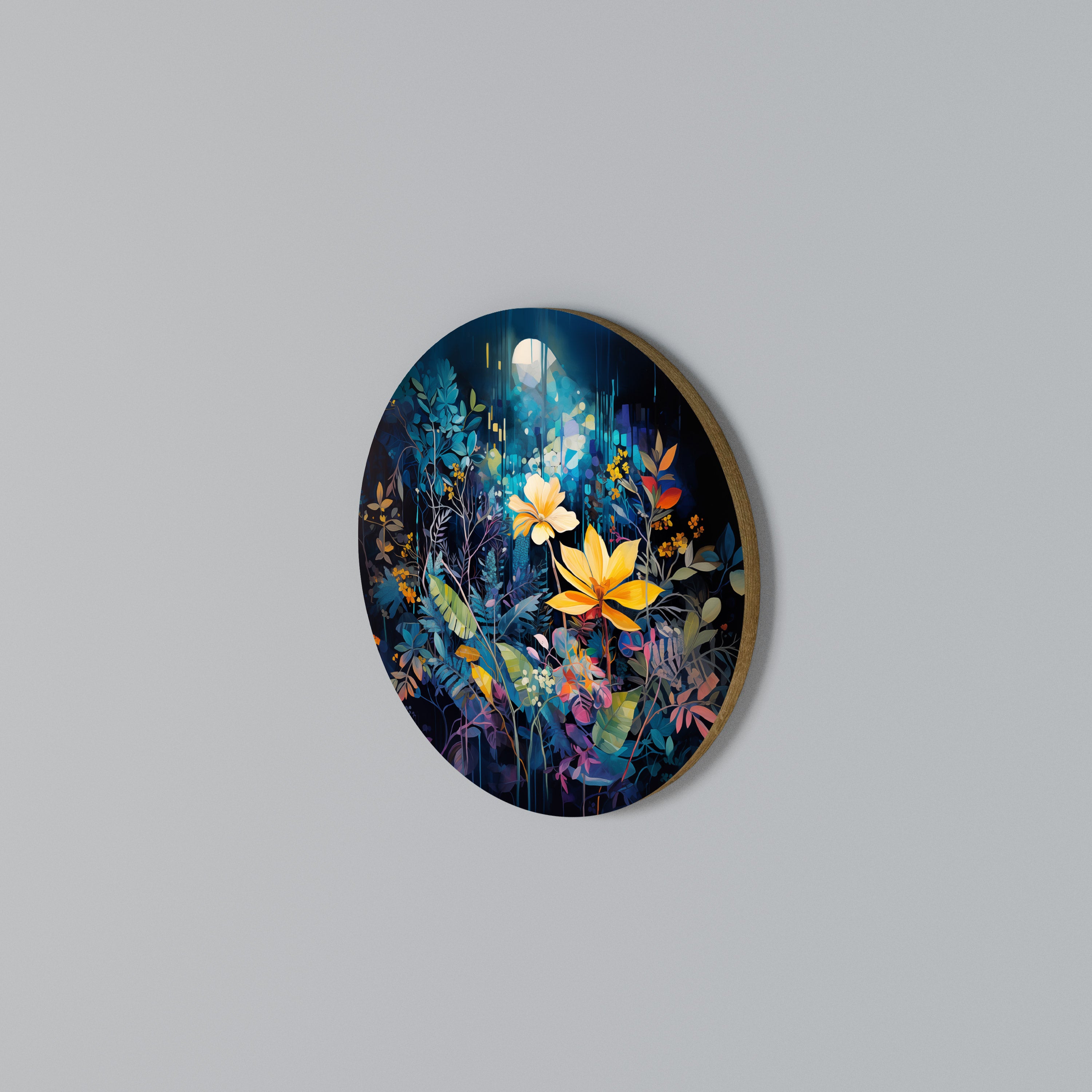 LUNAR FLOWERS Round Wall Art