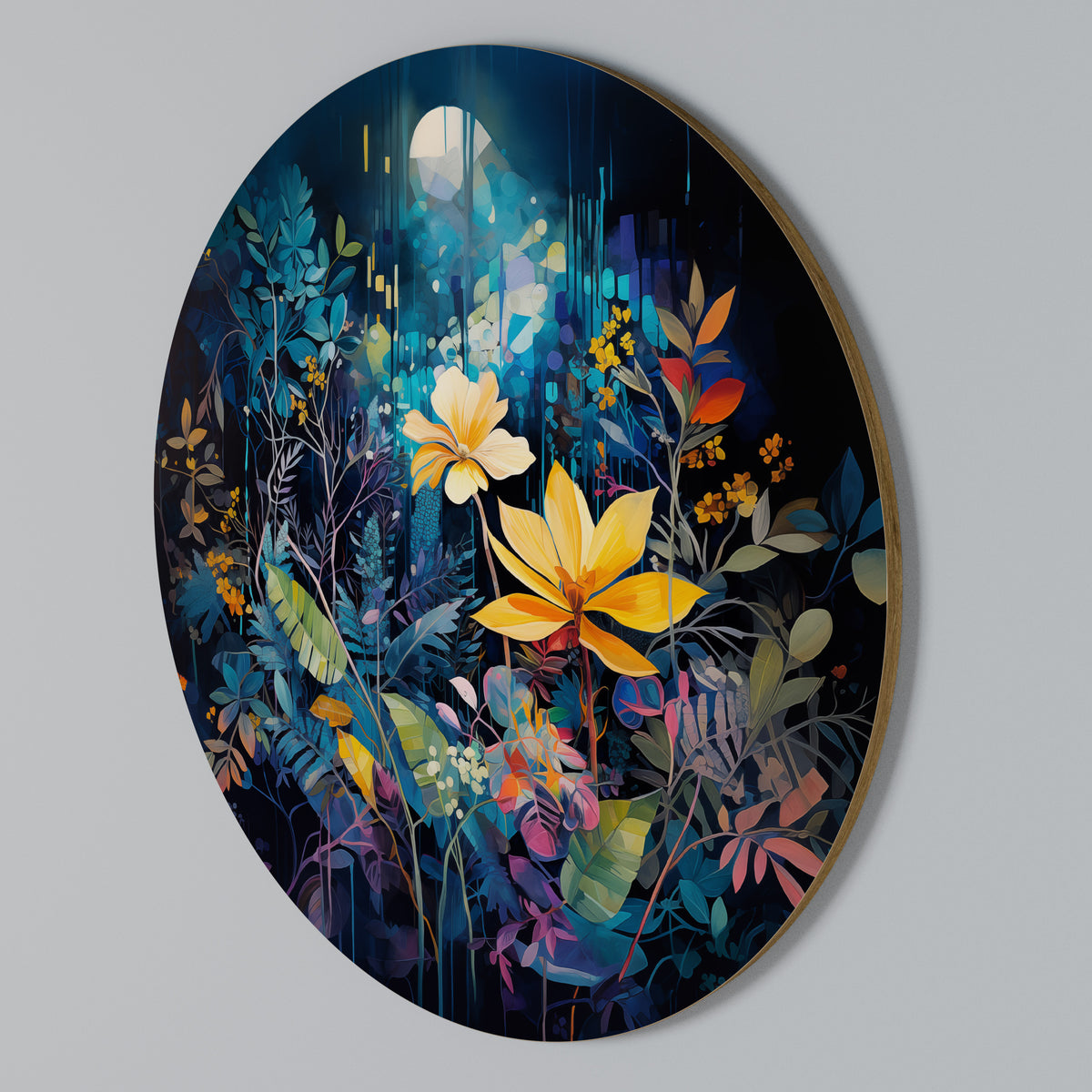LUNAR FLOWERS Arte de pared redondo