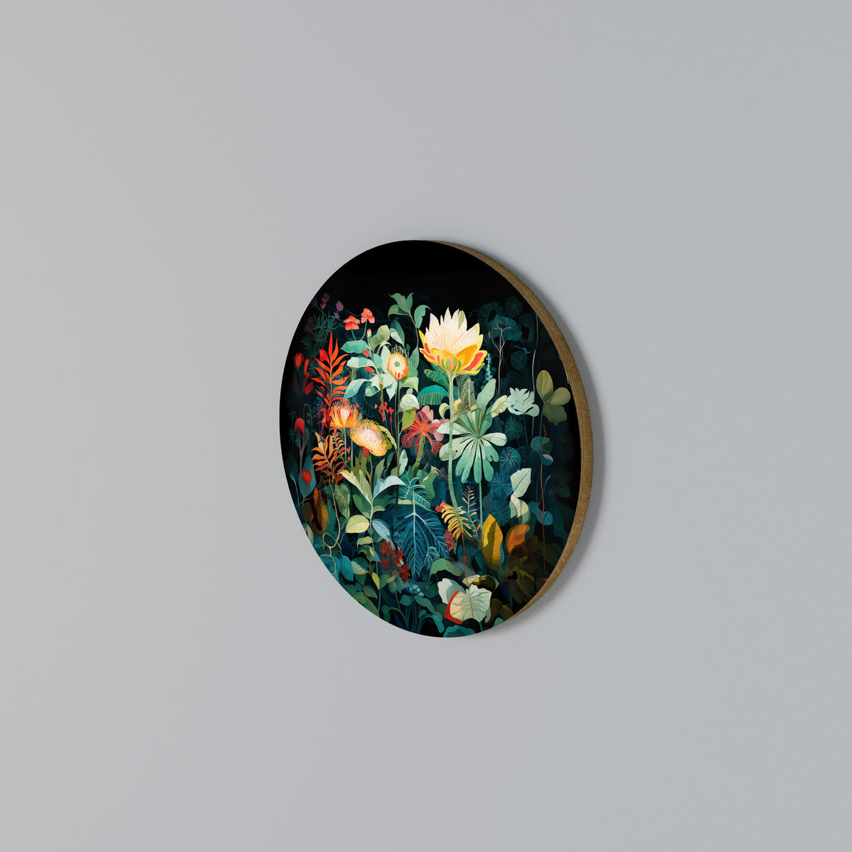 EVENING FLOWERS Arte de pared redondo