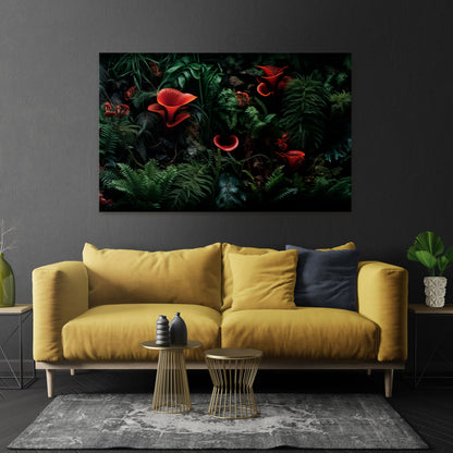 CRIMSON FERNS Horizontal Canvas Print