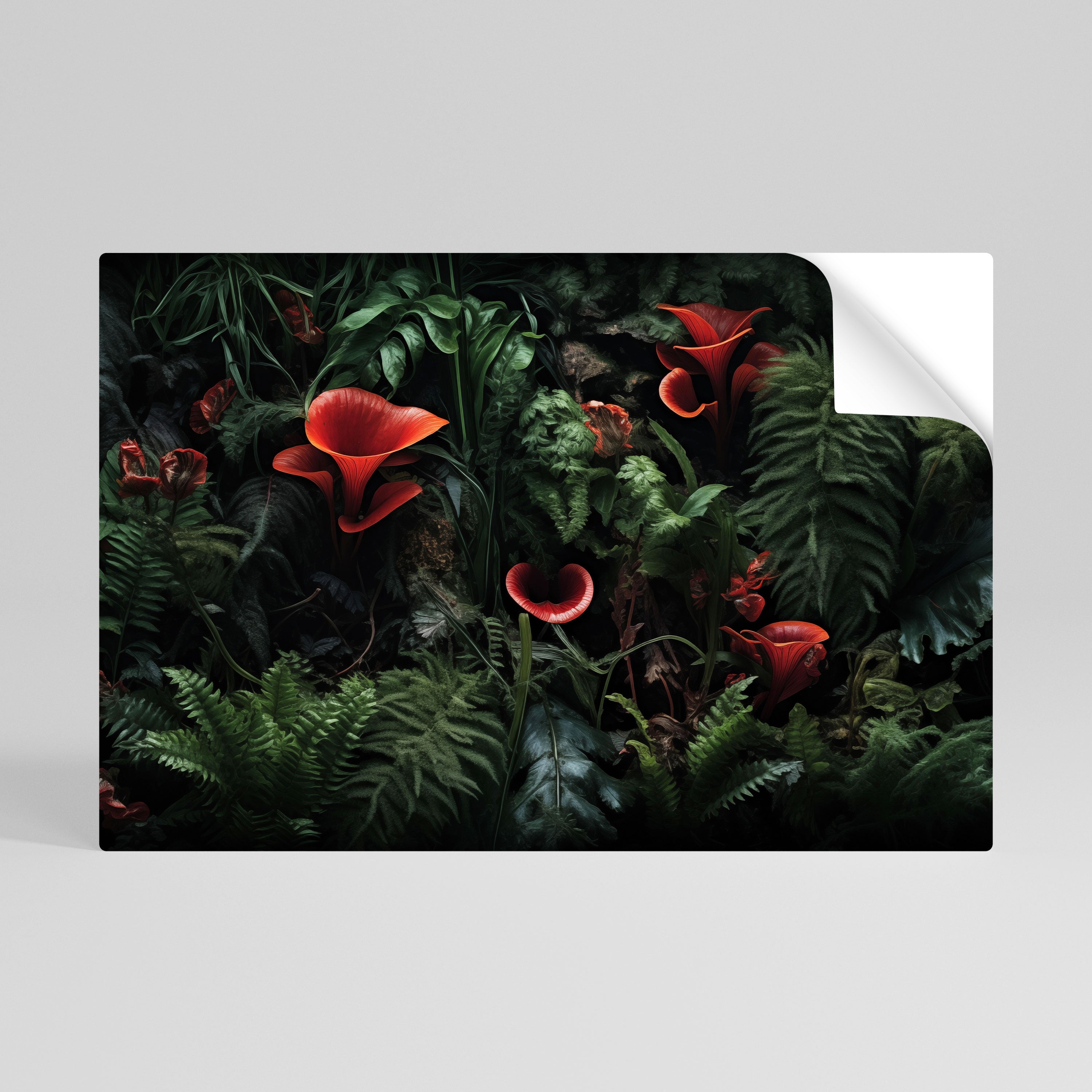 CRIMSON FERNS Selbstklebendes Horizontal-Poster