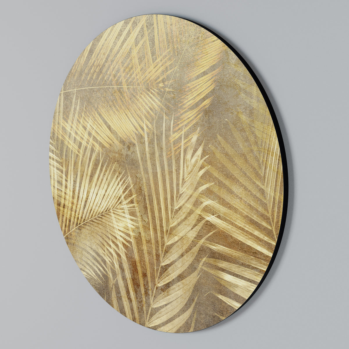GOLDEN PALM DREAMSCAPE Rundes Wandbild