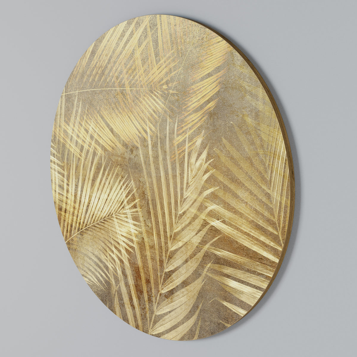GOLDEN PALM DREAMSCAPE Rundes Wandbild