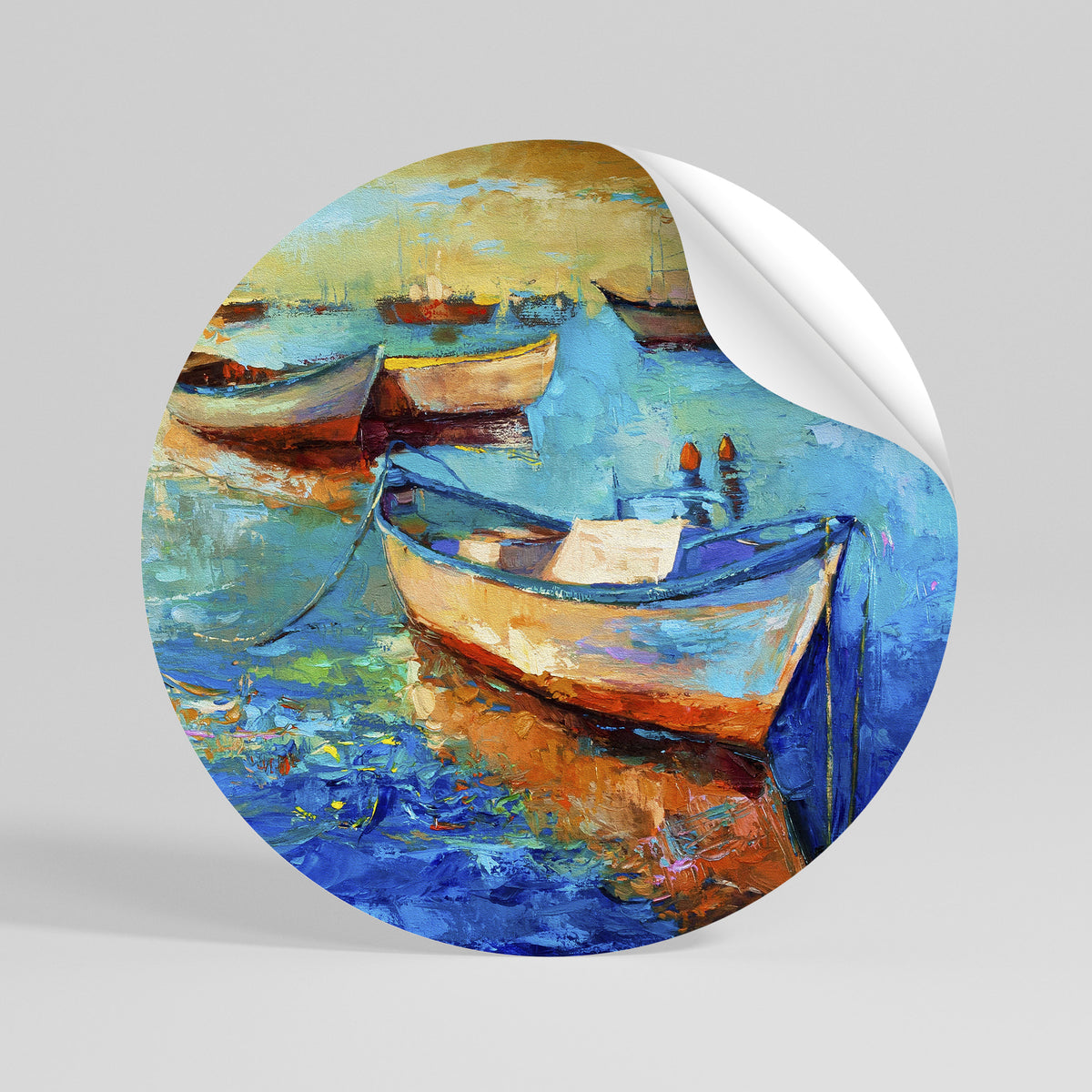 SERENE BOAT ESCAPADE Vinilo adhesivo redondo