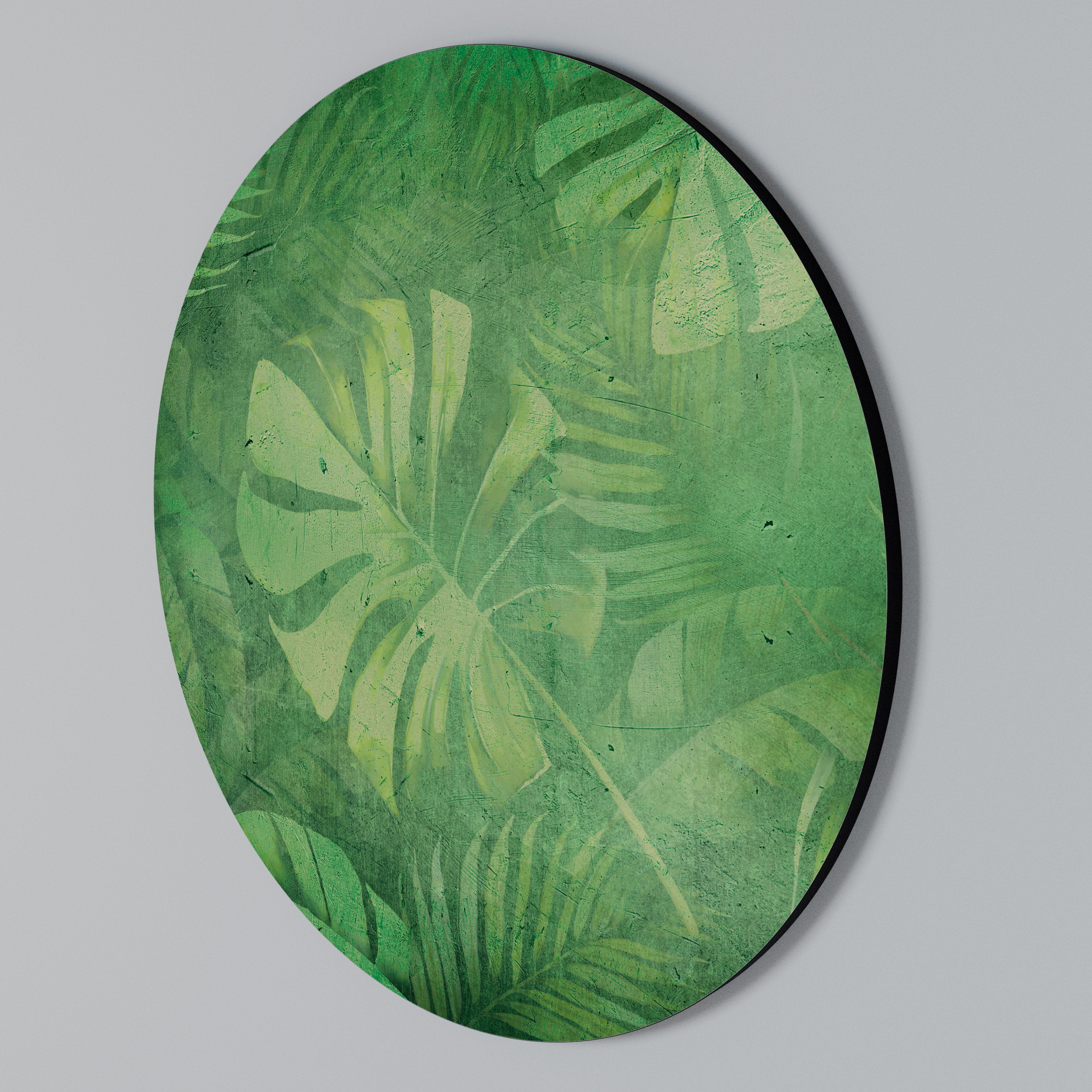 SUBTLE GREEN SYMPHONY Round Wall Art
